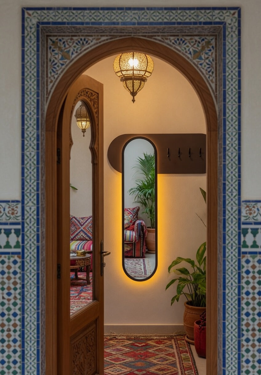 Portant à vêtements avec miroir