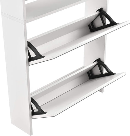 Étagère à chaussures avec miroir et 5 tiroirs