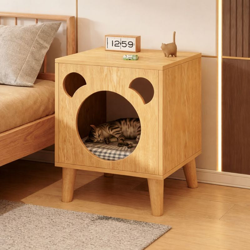 بيت قطط خشبي
