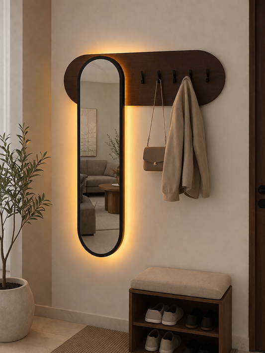 Portant à vêtements avec miroir