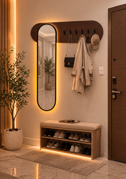Portant à vêtements avec miroir