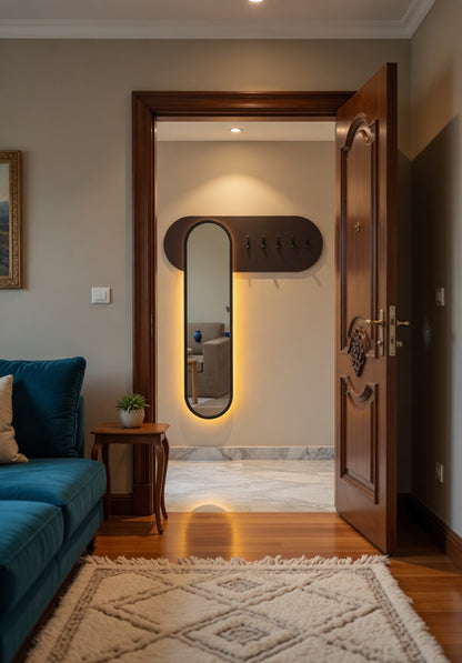 Portant à vêtements avec miroir